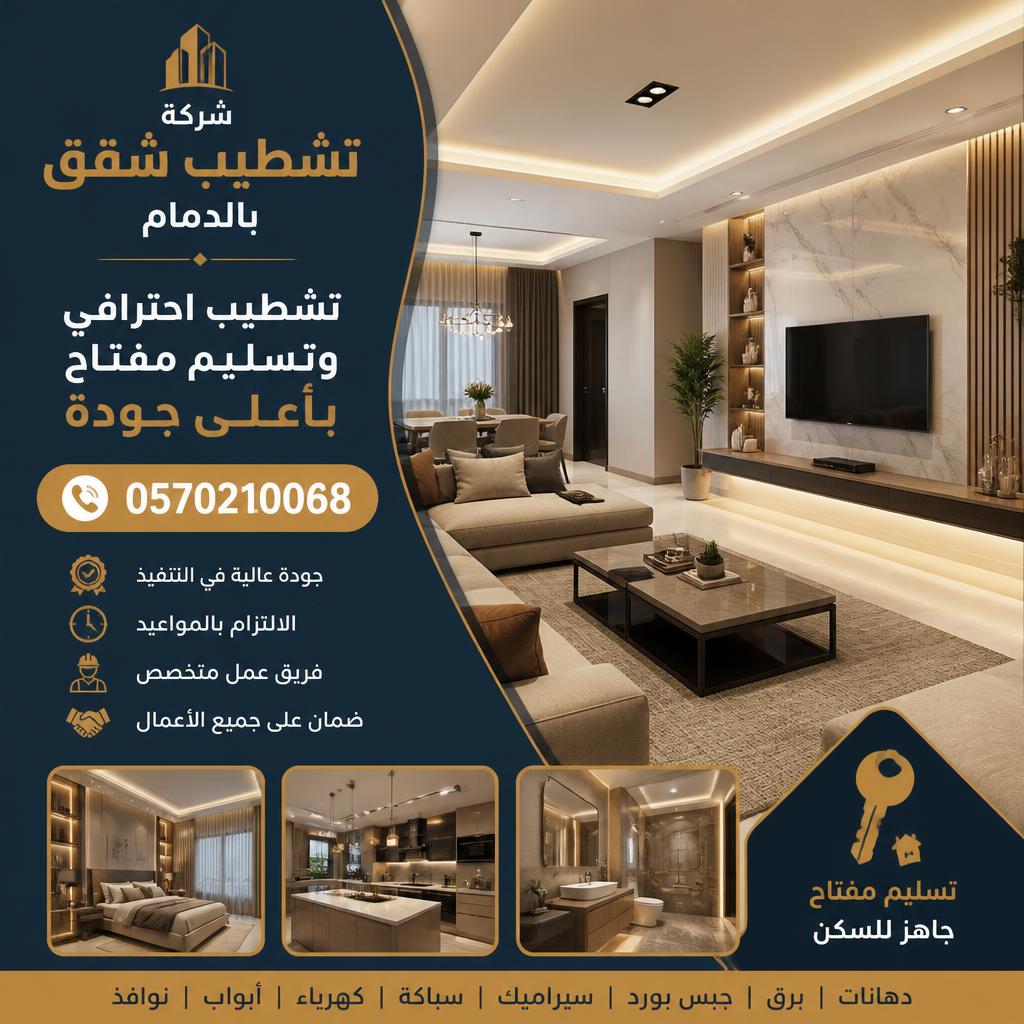 شركة تشطيب شقق بالدمام 0570210068 تشطيب احترافي وتسليم مفتاح بأعلى جودة