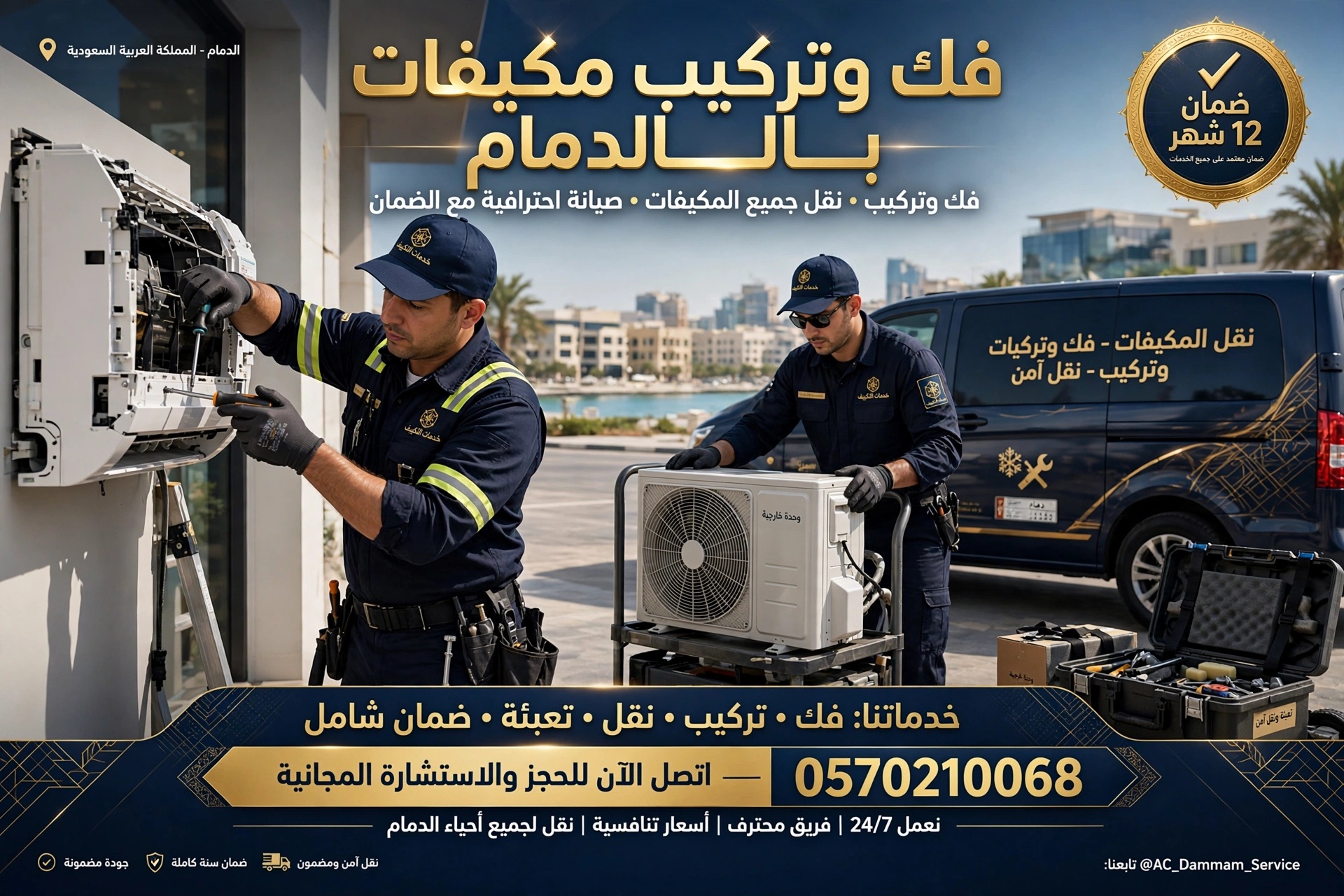 فك وتركيب مكيفات بالدمام 0570210068 | فك وتركيب ونقل جميع المكيفات مع الضمان